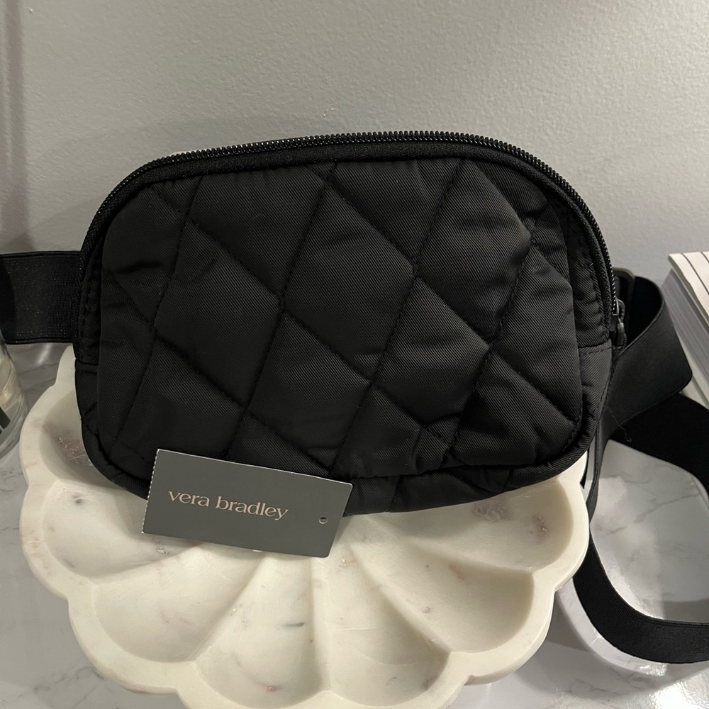 Vera Bradley Quilted Black Belt Bag - New